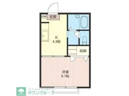 ドミール津田(1K/1階)の間取り写真