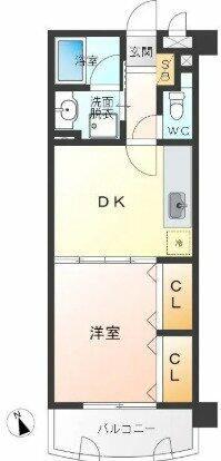 ダイアパレス慶徳(1DK/9階)の間取り写真