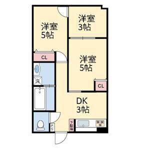 琴岡ビル(3DK/4階)の間取り写真