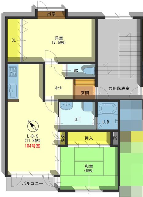 プラムマート3(2LDK/1階)の間取り写真