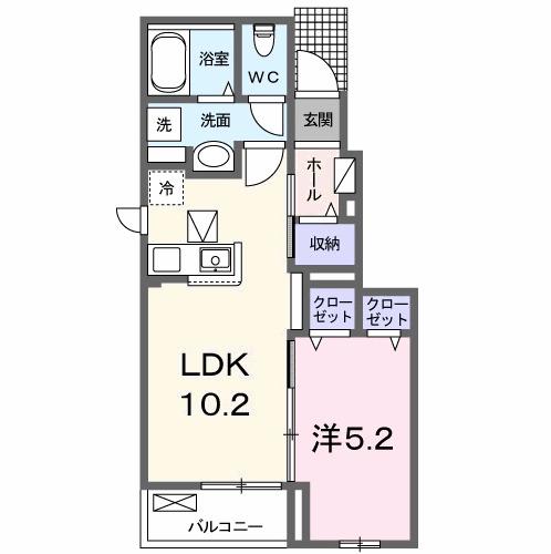 セレニテ R(1LDK/1階)の間取り写真
