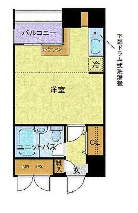メゾンドヴィレ東神田(1K/2階)の間取り写真