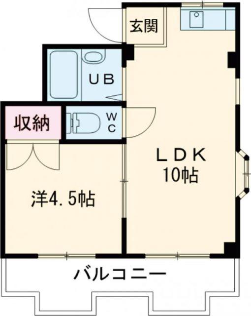 レジデンス優美I (1LDK/2階)の間取り写真