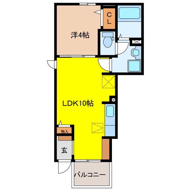 プロスペラーレ(1LDK/1階)の間取り写真