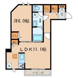 シャトーグレース(1LDK/1階)の間取り写真