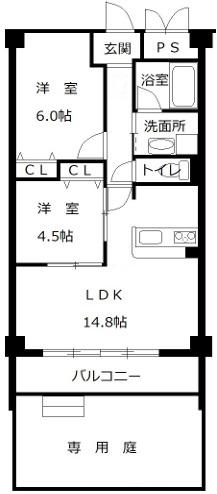 ECO NISHIFUTAMI(2LDK/2階)の間取り写真