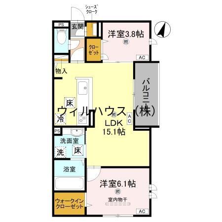 グランヴェール7(2LDK/1階)の間取り写真