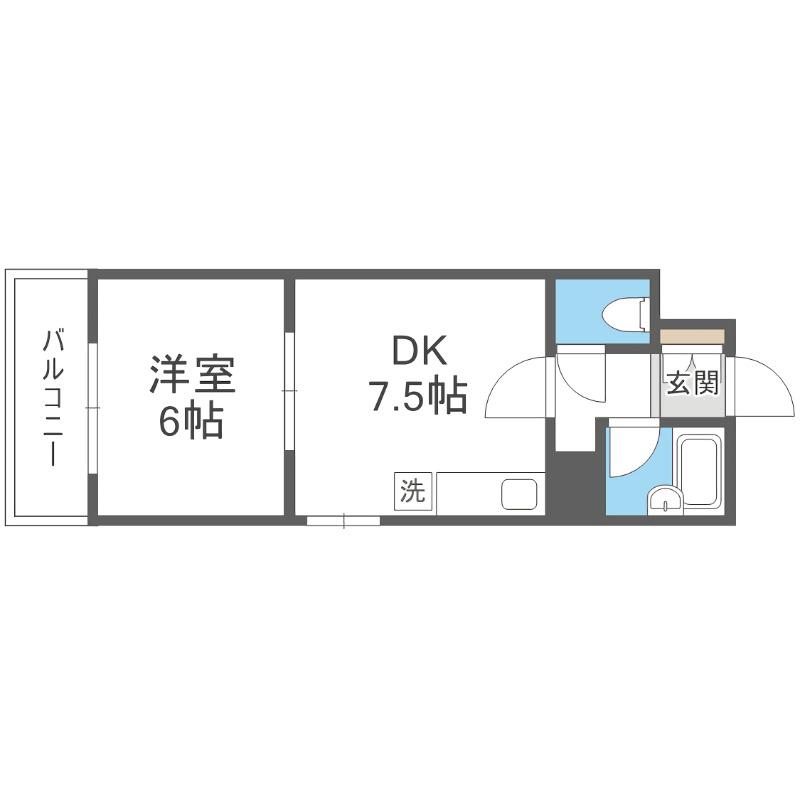 メゾン24(1DK/2階)の間取り写真