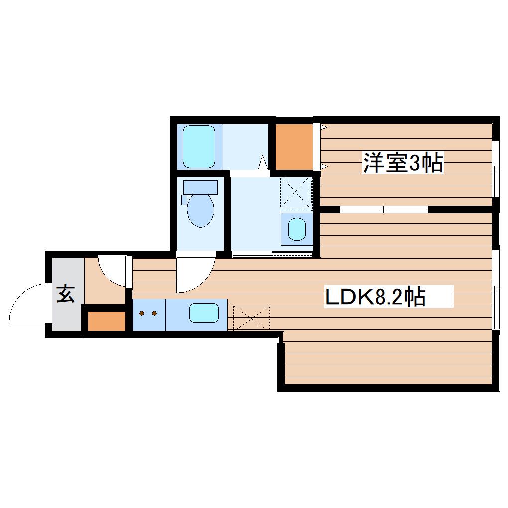 ブラン東照宮II(1LDK/1階)の間取り写真