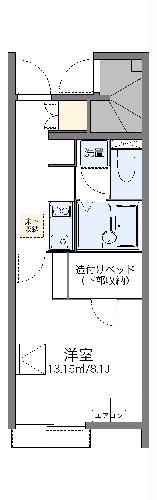 レオネクストR&AII(1K/1階)の間取り写真