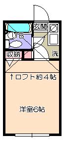 アルビオンレジデンス鶴巻温泉郷(1K/2階)の間取り写真