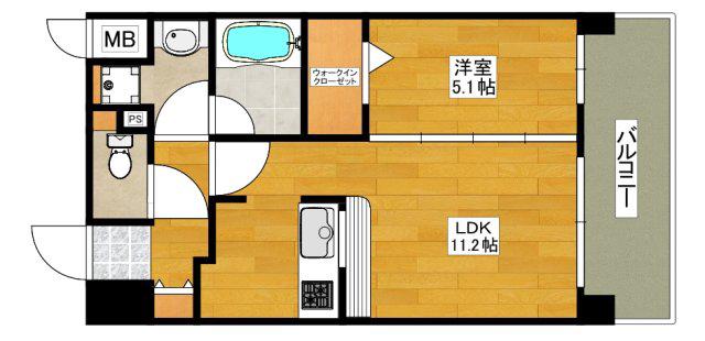 アグレアーブル(1LDK/4階)の間取り写真