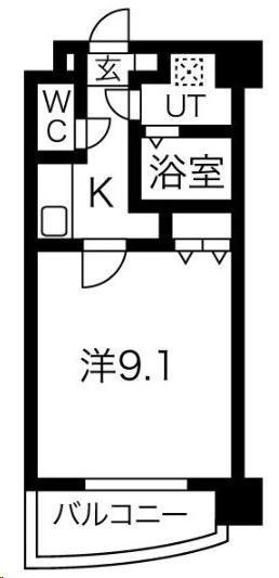 シティ連坊(1K/4階)の間取り写真