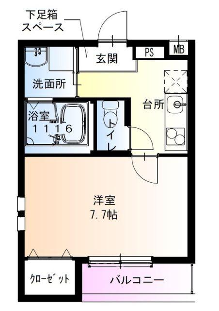 フジパレス和歌山太田III番館(1K/1階)の間取り写真