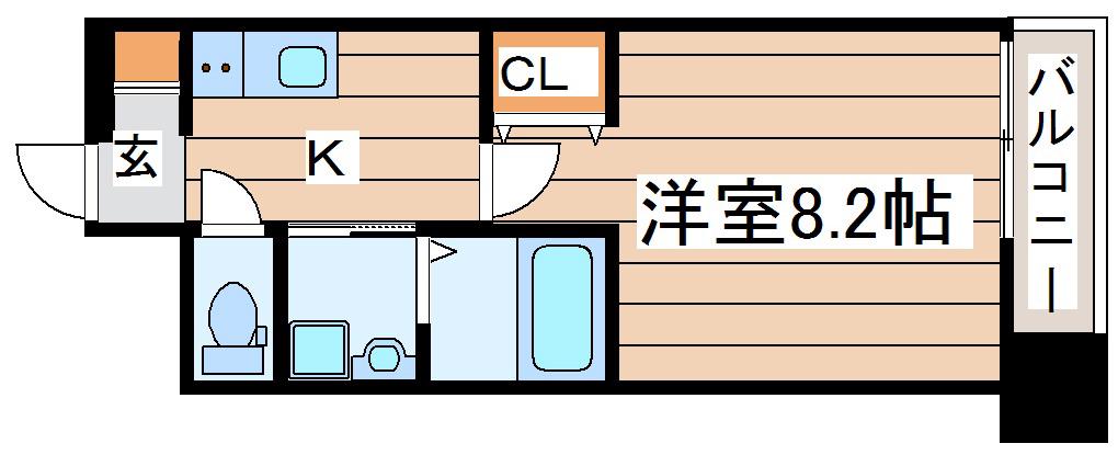 パークス(1K/5階)の間取り写真