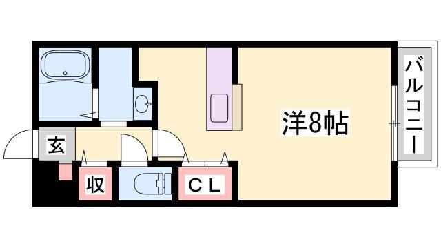 コンフォートテクノII(1K/1階)の間取り写真