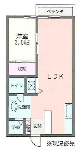 レジデンス座間(1LDK/2階)の間取り写真