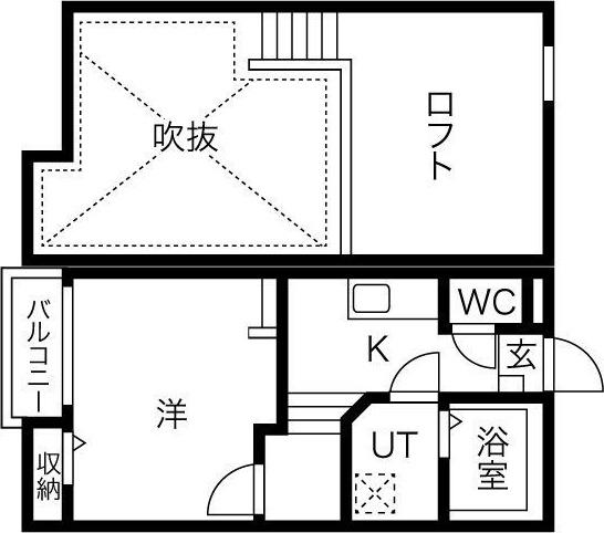 CREO堀田壱番館(1K/1階)の間取り写真