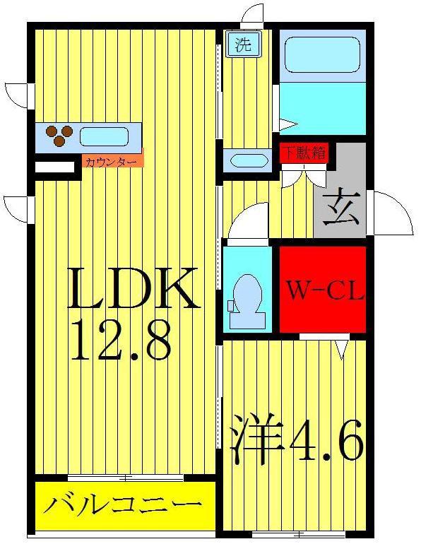 レジェンド柏(1LDK/2階)の間取り写真