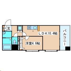 スクエア泉中央(1LDK/10階)の間取り写真