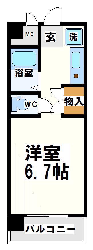 エステージ西調布(1K/1階)の間取り写真
