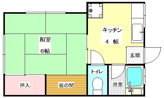 桧荘(1K/2階)の間取り写真