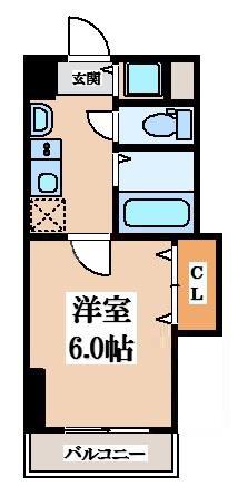 CITY SPIRE布施(1K/8階)の間取り写真