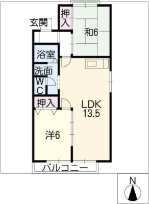 リバーサイドTY(2LDK/1階)の間取り写真
