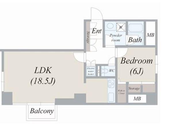 グランドメゾン麻布十番館(1LDK/8階)の間取り写真