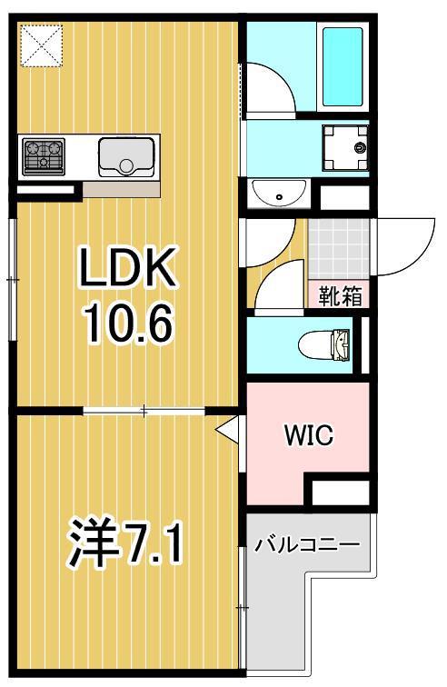セレスティア大谷田III(1LDK/2階)の間取り写真