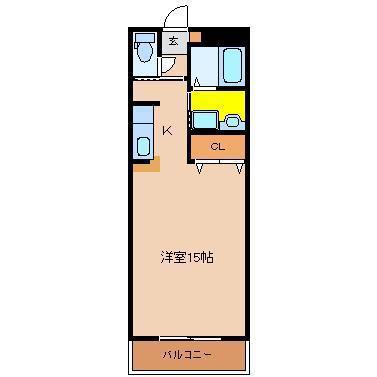 EXESS(ワンルーム/4階)の間取り写真