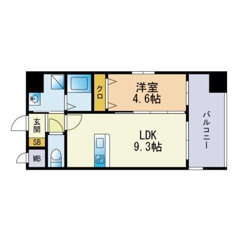 BUENA VISTA OHORI PARK(1LDK/3階)の間取り写真