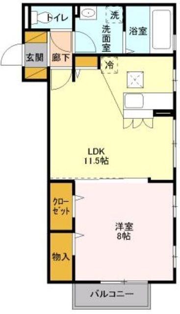 フラッツ中野(1LDK/2階)の間取り写真