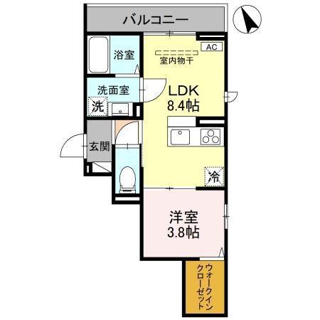 D-EST(1LDK/2階)の間取り写真
