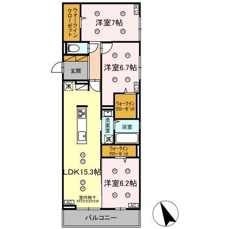 プレアデス(3LDK/3階)の間取り写真