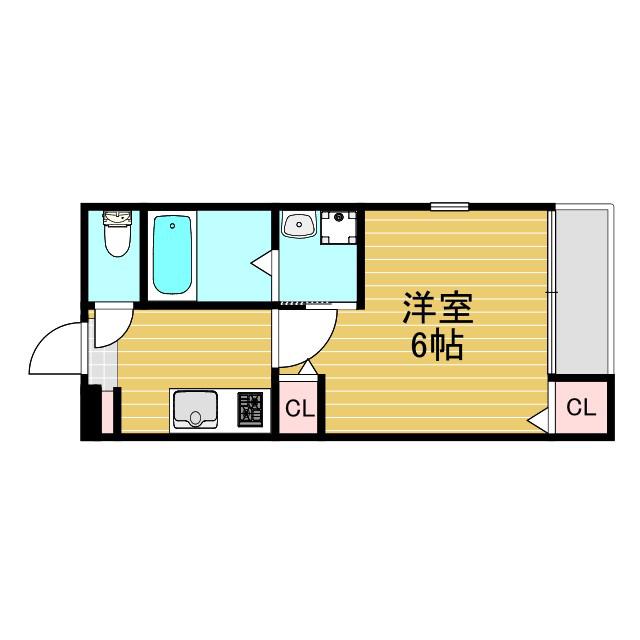 REVE COURT(1K/1階)の間取り写真