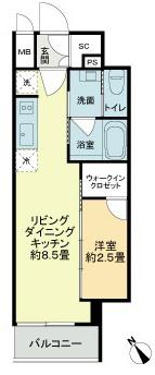 ザ・ライオンズフォーシア今池(1LDK/3階)の間取り写真