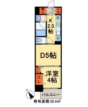 日神パレステージ田端(1DK/5階)の間取り写真