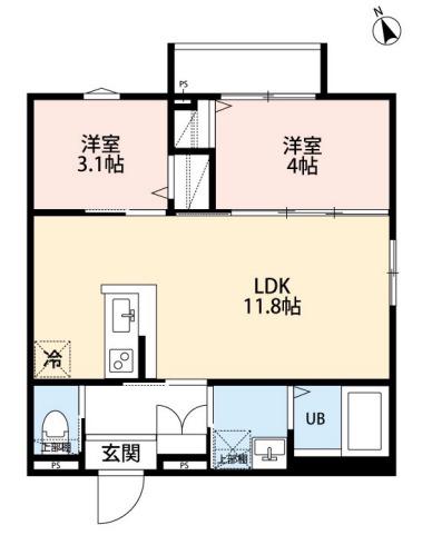 ROBOT HOME 相模原(2LDK/1階)の間取り写真