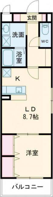 MISTRAL龍野町(1LDK/2階)の間取り写真