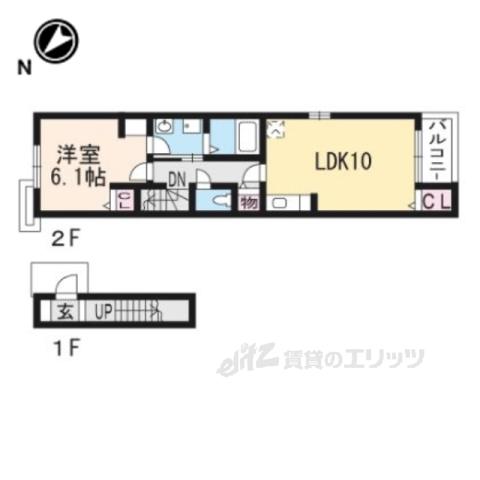 FORESTA 寺田Ⅰ(1LDK/2階)の間取り写真
