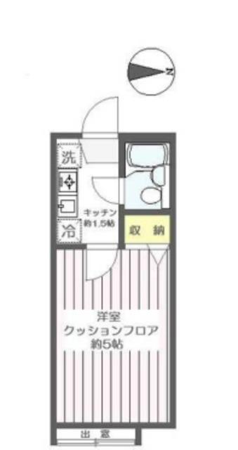 イナゲハイツIII(1K/2階)の間取り写真