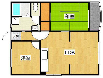 サンコーポムコ(2LDK/1階)の間取り写真