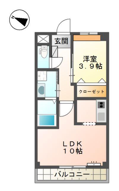 ルコネッサンス(1LDK/2階)の間取り写真