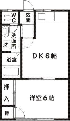 ハイムイースト(1DK/1階)の間取り写真