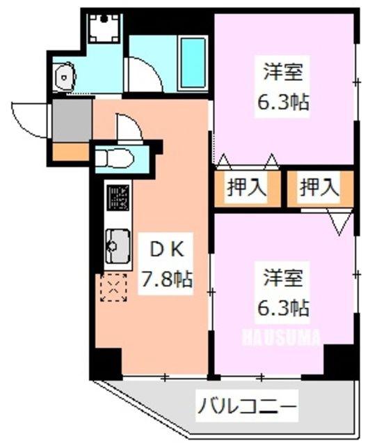 PAPILLON(2DK/3階)の間取り写真