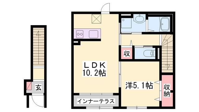 リファインド レジデンス(1LDK/2階)の間取り写真