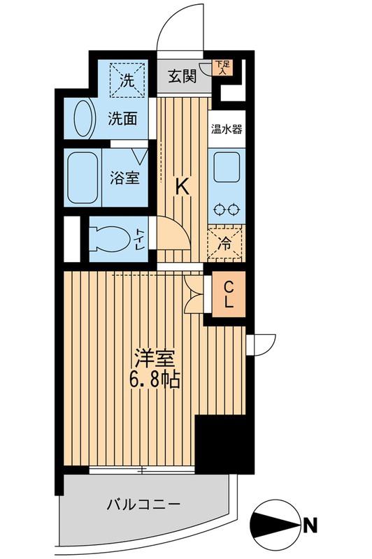 プライムアーバン西大島(1K/8階)の間取り写真