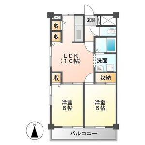 藤パレス(2LDK/5階)の間取り写真