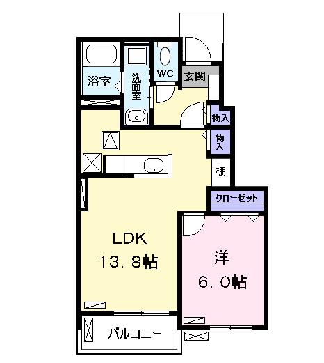 カサ カンパーナII(1LDK/1階)の間取り写真